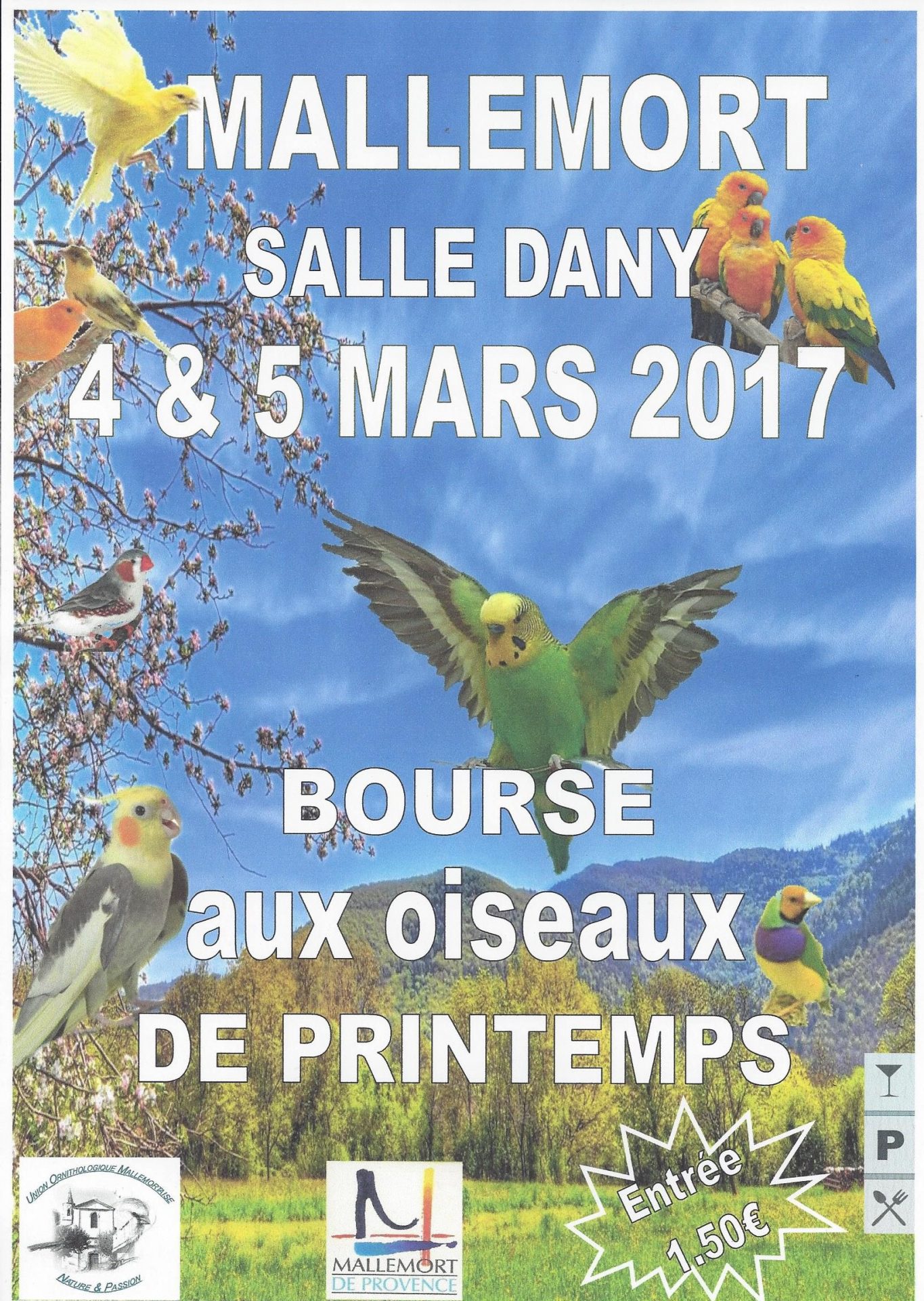 Kit Point De Croix Trio D'oiseaux De Printemps, Motifs Magazines, Avec Toile Aida Et Fils, Occasion